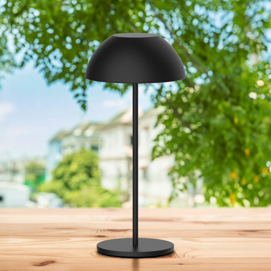 LED Dimmelhető érintős kültéri asztali lámpa TANZANIA LED/1,8W/5V USB 1800 mAh IP44 fekete