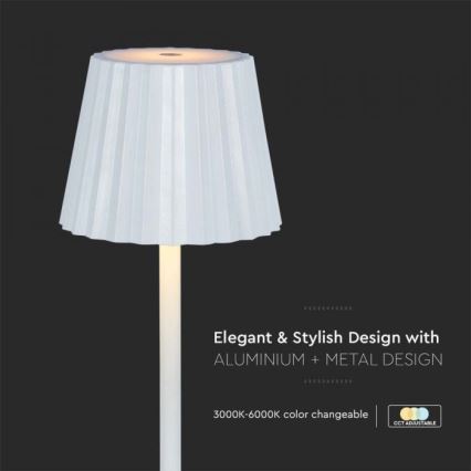 LED Dimmelhető újratölthető érintős asztali lámpa LED/4W/5V 3000-6000K 1800 mAh fehér