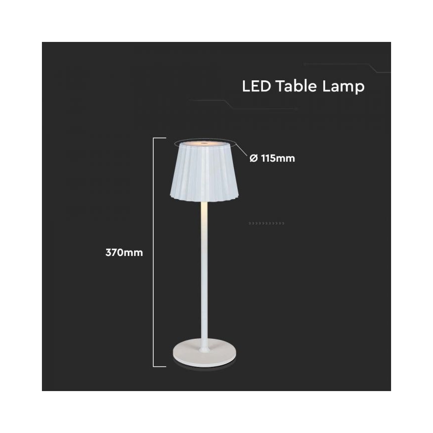 LED Dimmelhető újratölthető érintős asztali lámpa LED/4W/5V 3000-6000K 1800 mAh fehér