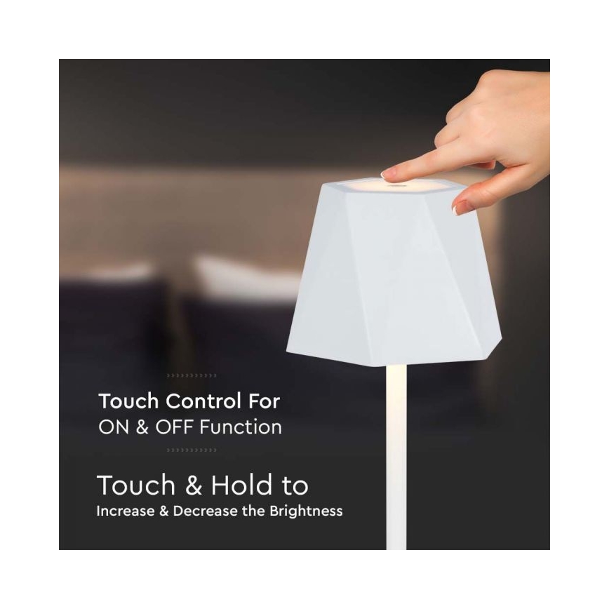 LED Dimmelhető újratölthető érintős asztali lámpa LED/4W/5V 3000-6000K 1800 mAh fehér