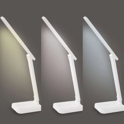 LED Dimmelhető Asztali lámpa tölthető LED/5W/3,7V 3000K/4000K/6500K 800mAh fehér