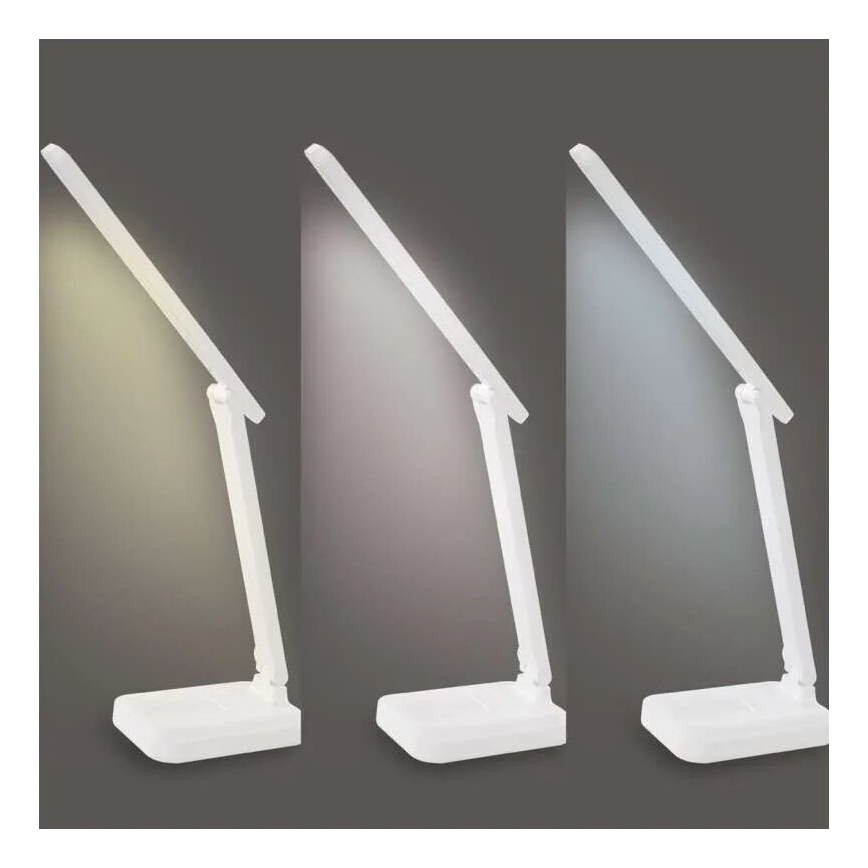 LED Dimmelhető Asztali lámpa tölthető LED/5W/3,7V 3000K/4000K/6500K 800mAh fehér