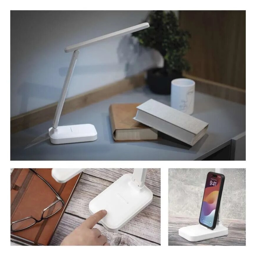 LED Dimmelhető Asztali lámpa tölthető LED/5W/3,7V 3000K/4000K/6500K 800mAh fehér