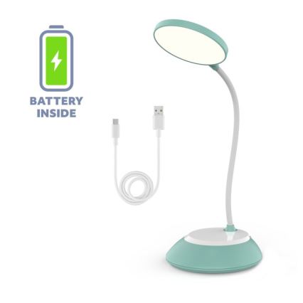 LED Dimmelhető Asztali lámpa tölthető VISUA LED/5W/5V 3000-5000K 1200 mAh türkiz