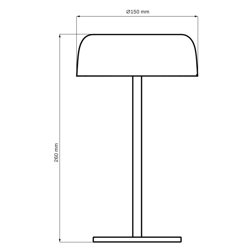 LED Dimmelhető érintős kültéri asztali lámpa TRYPOLIS LED/2W/5V USB 1800 mAh IP44 fekete