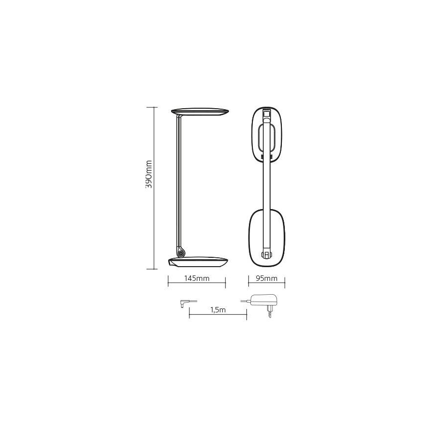 LED Dimmelhető asztali lámpa USB-vel MOANA LED/6W/230V fekete