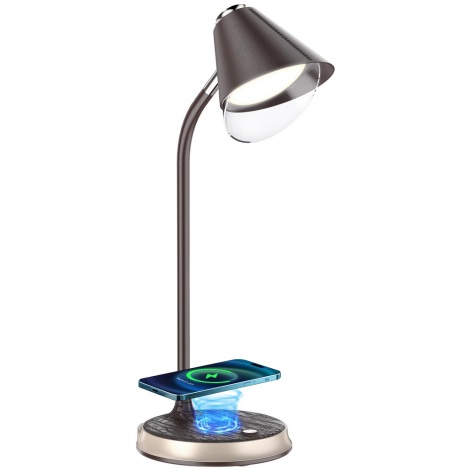 LED Dimmelhető asztali lámpa vezeték nélküli töltéssel FINCH LED/9W/12/230V antracit/arany