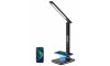 LED Dimmelhető asztali lámpa vezeték nélküli töltéssel QI és USB KINGFISHER LED/8,5W/230V fekete