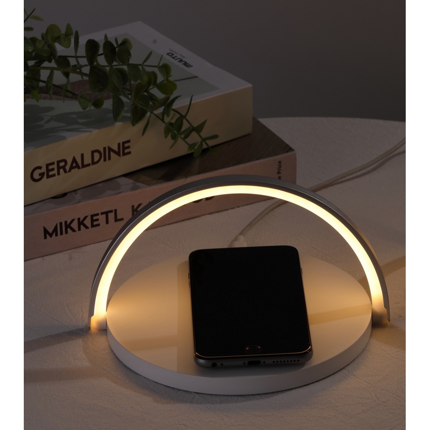 LED Dimmelhető asztali lámpa vezeték nélküli töltővel LED/10W/230V