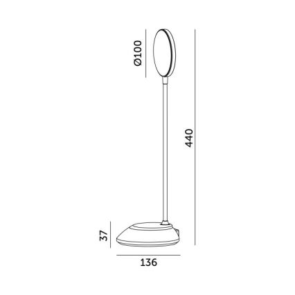 LED Dimmelhető Asztali újratölthető lámpa VISUA LED/5W/5V 3000-5000K 1200 mAh kék