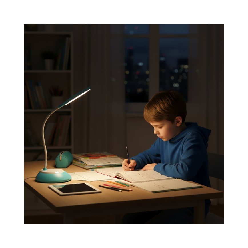 LED Dimmelhető Asztali újratölthető lámpa VISUA LED/5W/5V 3000-5000K 1200 mAh kék