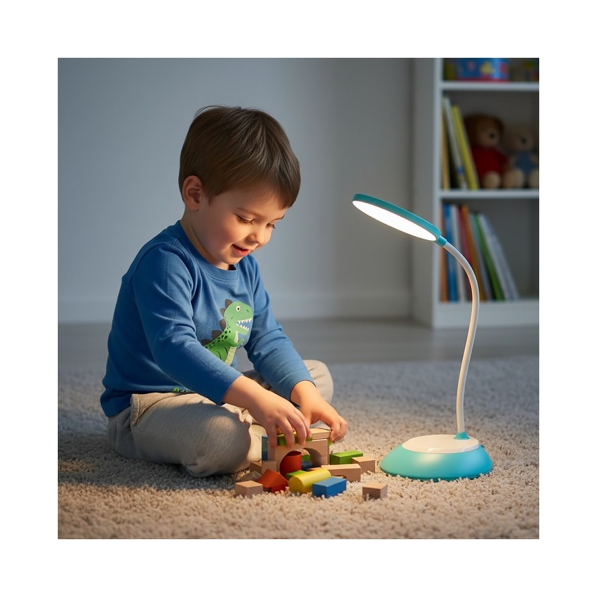 LED Dimmelhető Asztali újratölthető lámpa VISUA LED/5W/5V 3000-5000K 1200 mAh kék