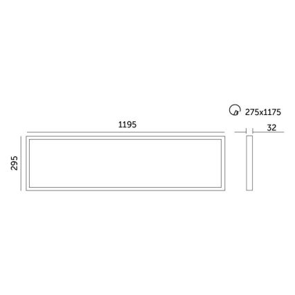 LED Dimmelhető beépíthető panel CAPRI LED/25/36/40W/230V 3000/4000/5700K IP44 30x120 cm