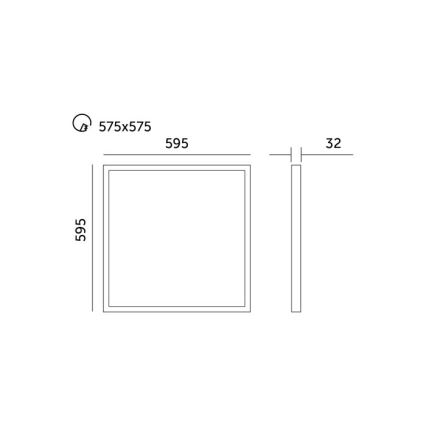 LED Dimmelhető beépíthető panel CAPRI LED/25/36/40W/230V 3000/4000/5700K IP44 60x60 cm