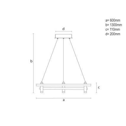 LED dimmelhető kábeles függőlámpa LED/100W/230V 3000-6500K átm. 60 cm + távirányítóval