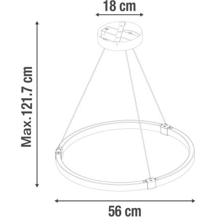 LED Dimmelhető csillár zsinóron CASSINI LED/33W/230V 2700-6500K + távirányítás
