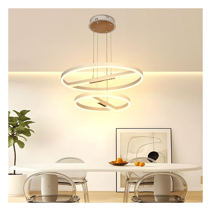 LED Dimmelhető csillár zsinóron LED/100W/230V 3000-6500K átm. 60 cm + távirányítás