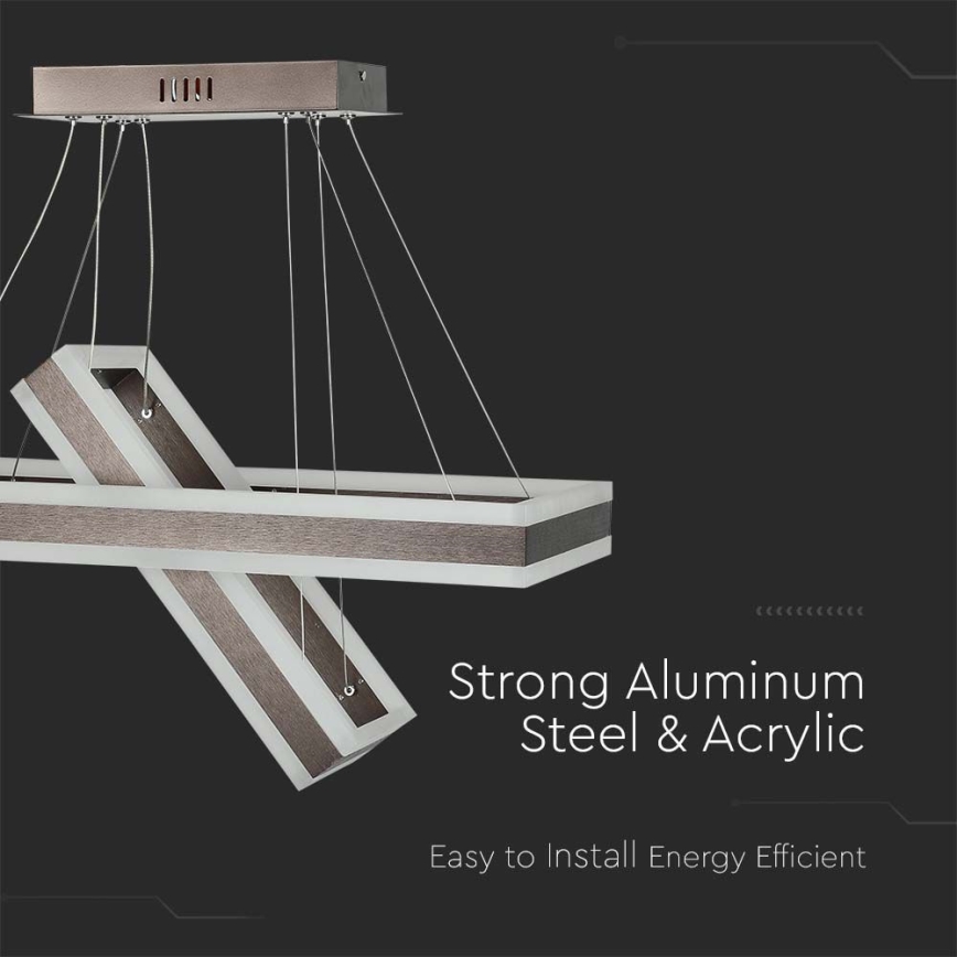 LED dimmelhető csillár zsinóron LED/113W/230V 3000K barna