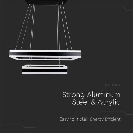 LED Dimmelhető csillár zsinóron LED/113W/230V 3000K fekete