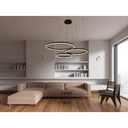 LED Dimmelhető csillár zsinóron LED/125W/230V 3000-6500K átm. 80 cm + távirányítás