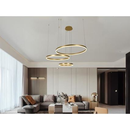 LED Dimmelhető csillár zsinóron LED/125W/230V 3000-6500K átm. 80 cm + távirányítás