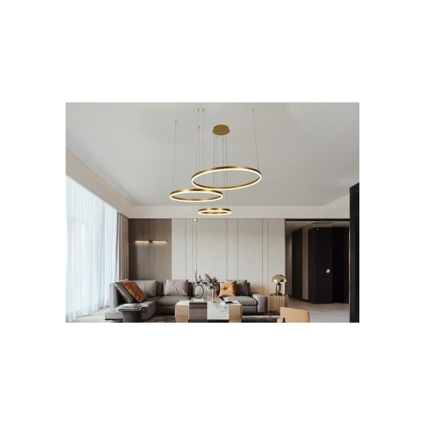 LED Dimmelhető csillár zsinóron LED/125W/230V 3000-6500K átm. 80 cm + távirányítás