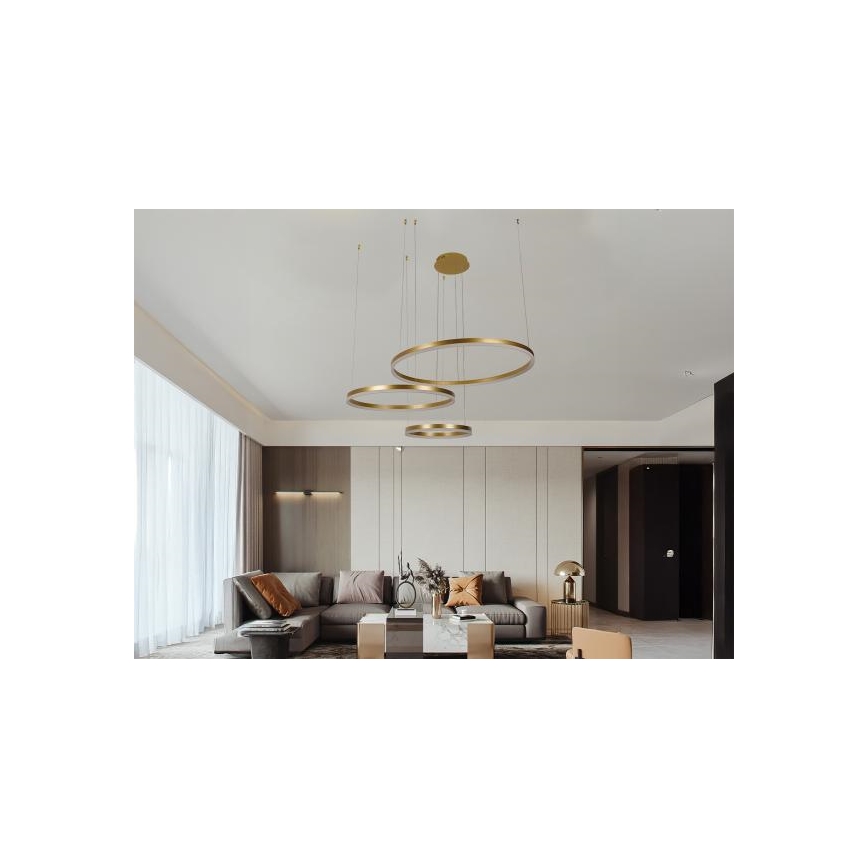 LED Dimmelhető csillár zsinóron LED/125W/230V 3000-6500K átm. 80 cm + távirányítás