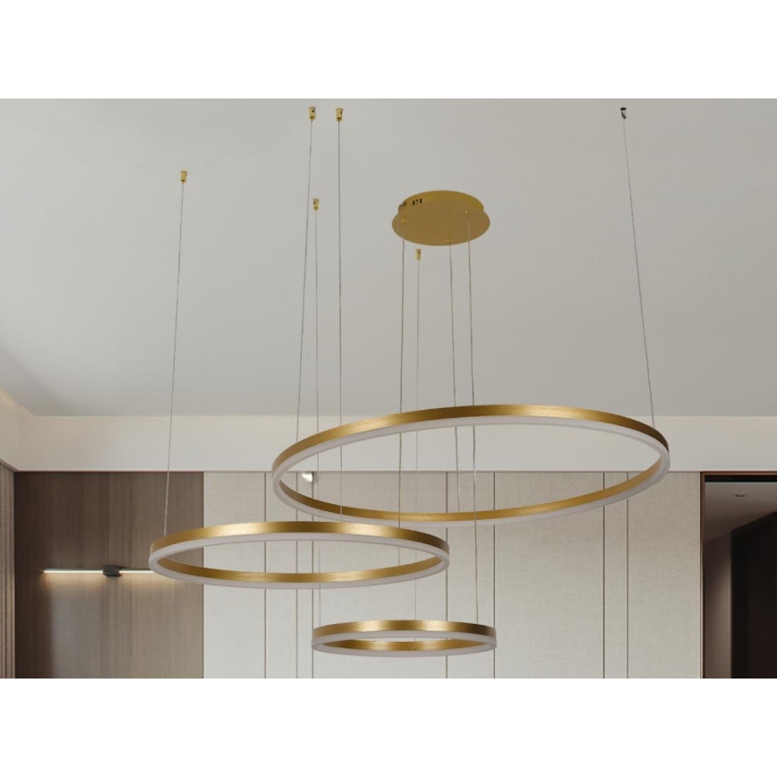 LED Dimmelhető csillár zsinóron LED/125W/230V 3000-6500K átm. 80 cm + távirányítás