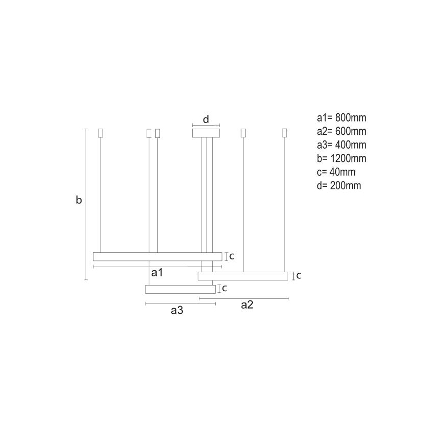 LED Dimmelhető csillár zsinóron LED/125W/230V 3000-6500K átm. 80 cm + távirányítás