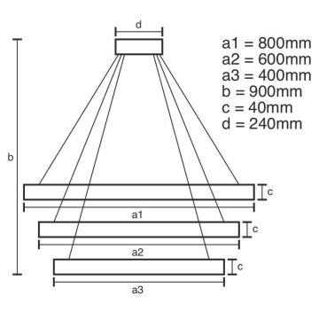 LED Dimmelhető csillár zsinóron LED/125W/230V 3000-6500K + távirányító