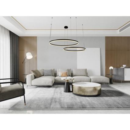 LED Dimmelhető csillár zsinóron LED/128W/230V 3000-6500K átm. 100 cm + távirányítás