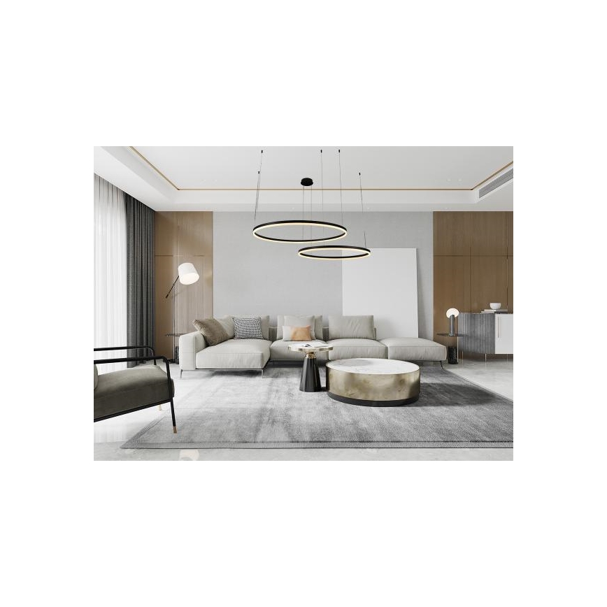 LED Dimmelhető csillár zsinóron LED/128W/230V 3000-6500K átm. 100 cm + távirányítás