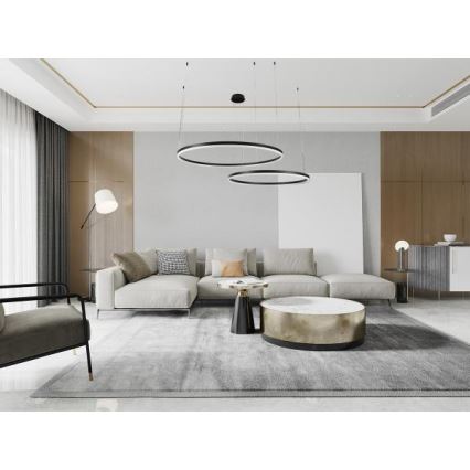 LED Dimmelhető csillár zsinóron LED/128W/230V 3000-6500K átm. 100 cm + távirányítás