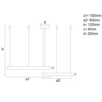 LED Dimmelhető csillár zsinóron LED/128W/230V 3000-6500K átm. 100 cm + távirányítás