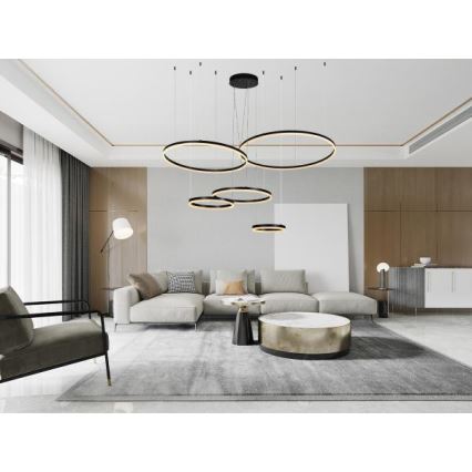 LED Dimmelhető csillár zsinóron LED/220W/230V 3000-6500K átm. 100 cm + távirányítás