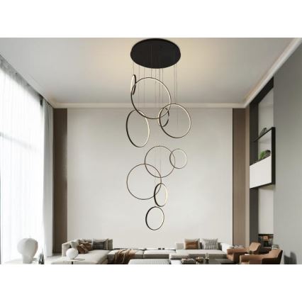 LED dimmelhető csillár zsinóron LED/290W/230V 3000-6500K átm. 60 cm + távirányítás