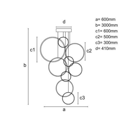 LED dimmelhető csillár zsinóron LED/290W/230V 3000-6500K átm. 60 cm + távirányítás
