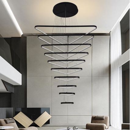 LED dimmelhető csillár zsinóron LED/385W/230V 3000-6500K átm. 100 cm + távirányítás