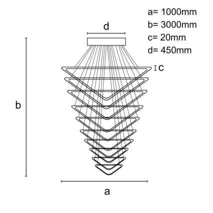 LED dimmelhető csillár zsinóron LED/385W/230V 3000-6500K átm. 100 cm + távirányítás