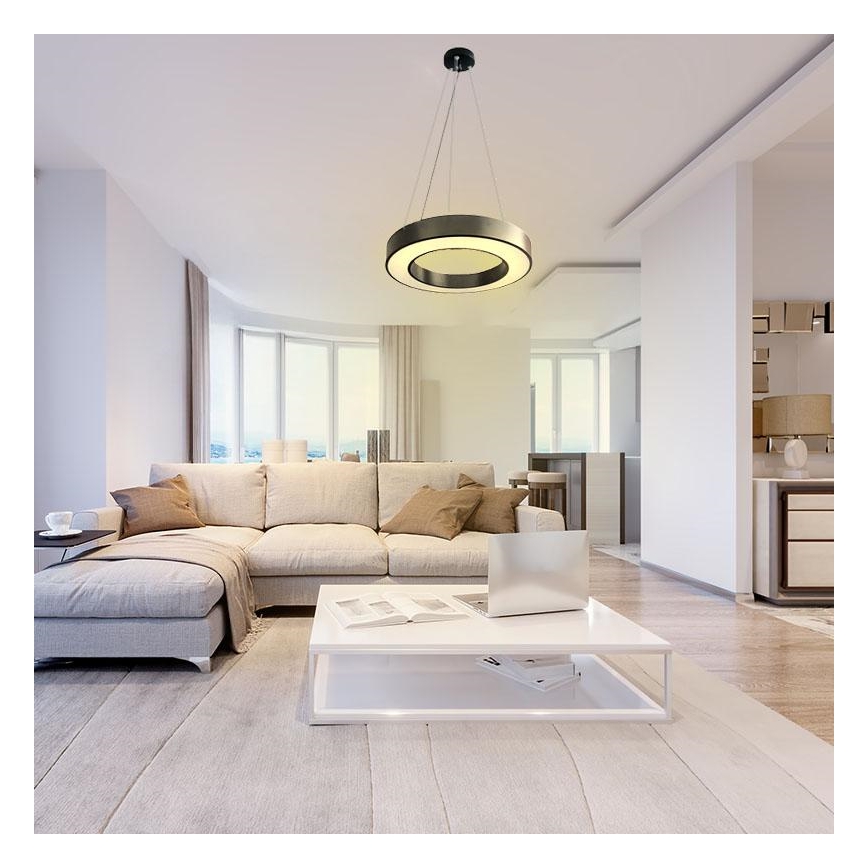 LED dimmelhető csillár zsinóron LED/45W/230V 3000-6500K fekete + távirányítás