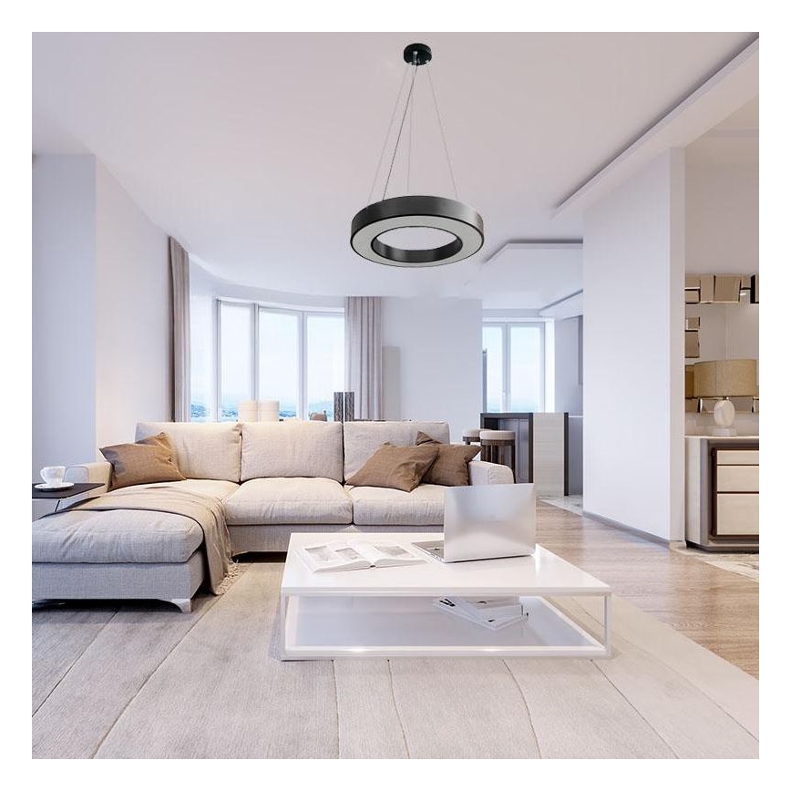 LED dimmelhető csillár zsinóron LED/45W/230V 3000-6500K fekete + távirányítás