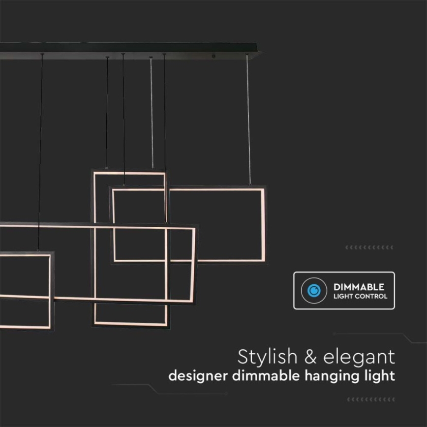 LED Dimmelhető csillár zsinóron LED/45W/230V 3000K fekete