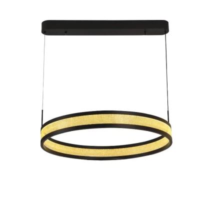 LED dimmelhető csillár zsinóron LED/45W/230V 3000-6500K átm. 60 cm fekete + távirányítás