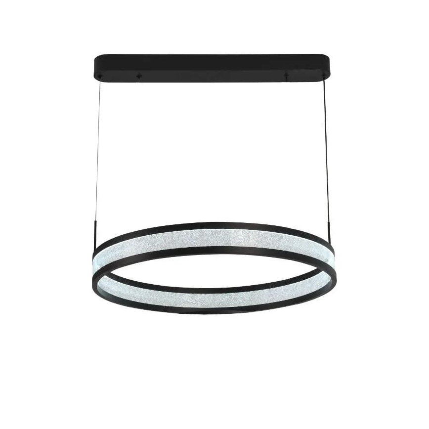 LED dimmelhető csillár zsinóron LED/45W/230V 3000-6500K átm. 60 cm fekete + távirányítás