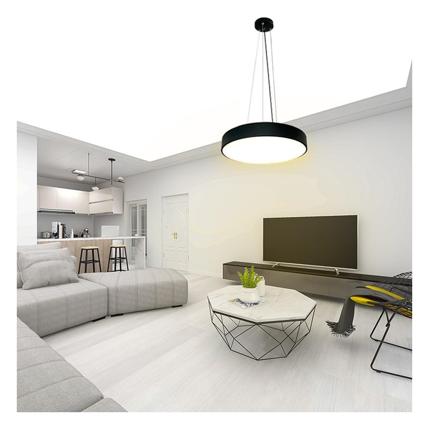 LED dimmelhető csillár zsinóron LED/50W/230V 3000-6500K fekete + távirányítás