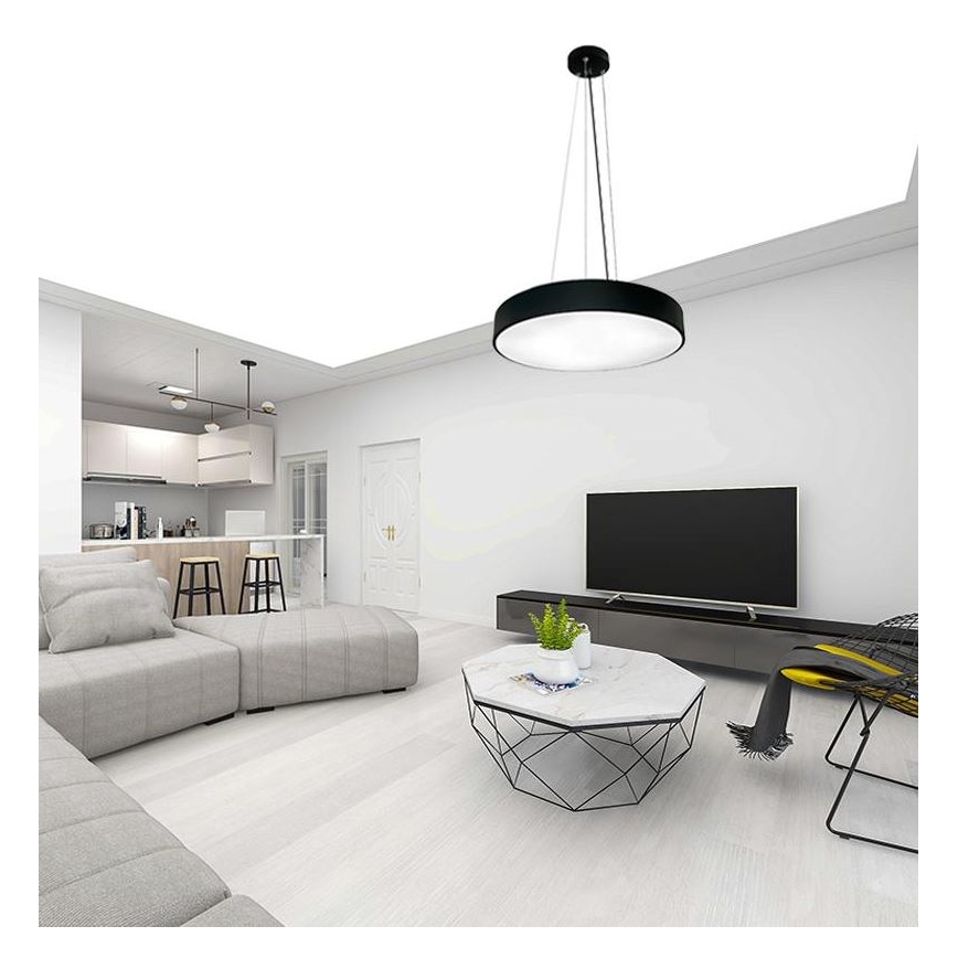 LED dimmelhető csillár zsinóron LED/50W/230V 3000-6500K fekete + távirányítás