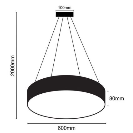 LED dimmelhető csillár zsinóron LED/50W/230V 3000-6500K fekete + távirányítás