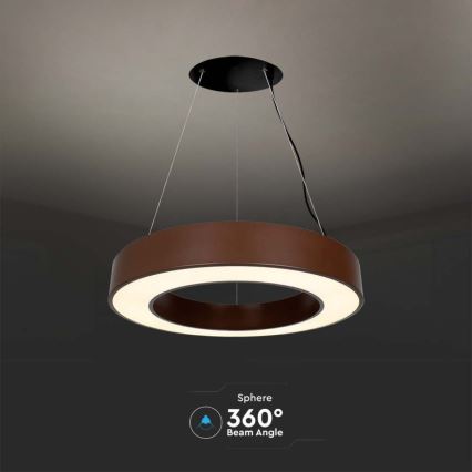LED Dimmelhető csillár zsinóron LED/50W/230V 4000K átm. 60 cm barna