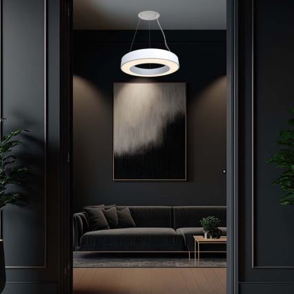 LED Dimmelhető csillár zsinóron LED/50W/230V 4000K átm. 60 cm fehér