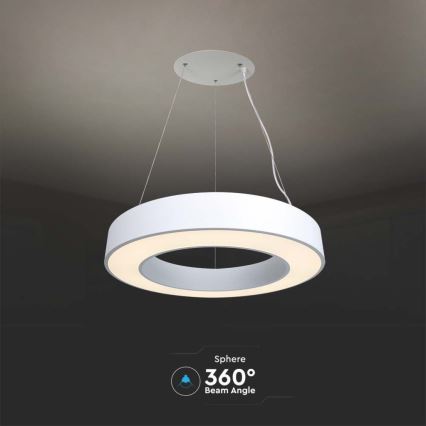 LED Dimmelhető csillár zsinóron LED/50W/230V 4000K átm. 60 cm fehér